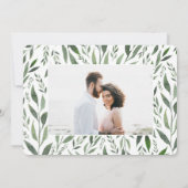 葉の多い水彩写真の日付を保存 セーブザデート (裏面)