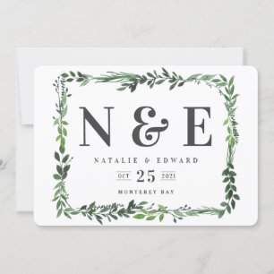 葉の多い水色のフローラ保存日 セーブザデート