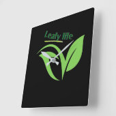 葉の多い生活 スクエア壁時計 (傾斜)