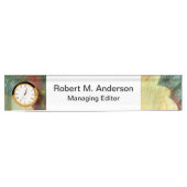 葉の多い秋のグランジ自然質感 デスクネームプレート (正面)