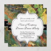葉の多い秋のグランジ自然質感 招待状 (正面/裏面)