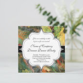 葉の多い秋のグランジ自然質感 招待状 (スタンド正面)