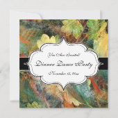 葉の多い秋のグランジ自然質感 招待状 (裏面)
