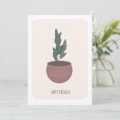 葉の多い背の高い植物の誕生日カード カード (スタンド正面)