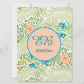 葉の多い花のビンテージパターン 招待状 (裏面)