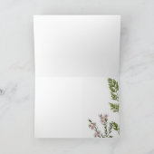 葉の多い野の花の植物学的な母の日 カード (内部)