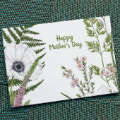 葉の多い野の花の植物学的な母の日 カード