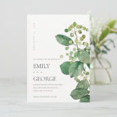 葉の多エレガントい葉緑の日付カードを節約 サンキューカード (スタンド正面)