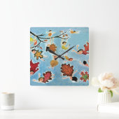 葉の子供 スクエア壁時計 (ホーム)