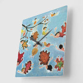 葉の子供 スクエア壁時計 (傾斜)