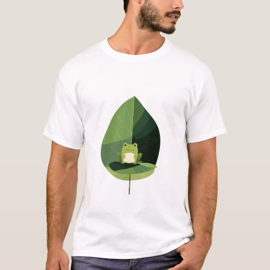 葉の守護者カエル Tシャツ (正面)
