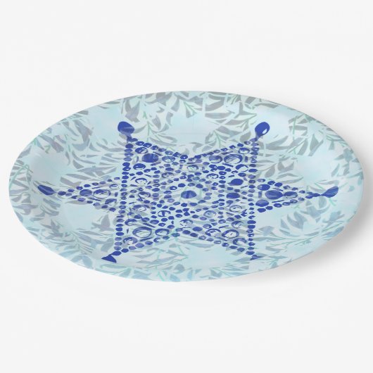 葉の宝石のデザインダビデの星 ペーパープレート (アングル)