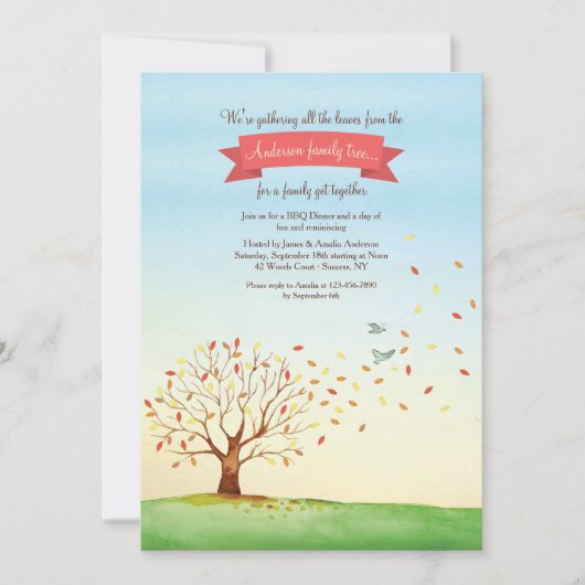 葉の家族会の招待状を集めること 招待状 (正面)