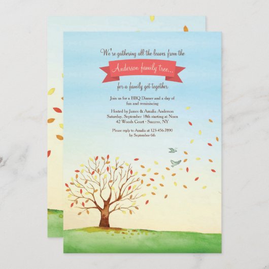 葉の家族会の招待状を集めること 招待状 (正面/裏面)