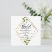 葉の幾何エレガントブライダルシャワー 招待状 (スタンド正面)