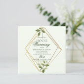 葉の幾何エレガント引っ越し祝いパーティー 招待状 (スタンド正面)