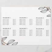 葉の幾何学模様のパンフレット (裏面)