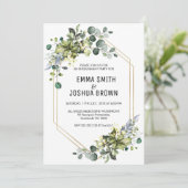 葉の幾何学的なエンゲージメント招待状 招待状 (スタンド正面)