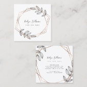 葉の幾何学的なフレームの名刺 スクエア名刺 (正面/裏面)