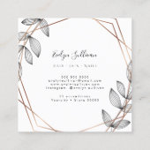 葉の幾何学的なフレームの名刺 スクエア名刺 (裏面)