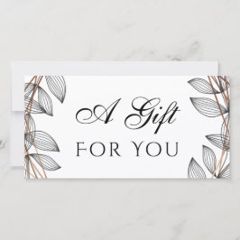 葉の幾何学的な枠のギフト券