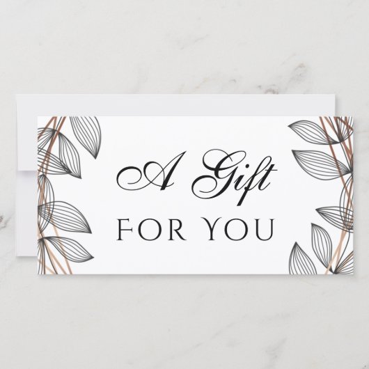 葉の幾何学的な枠のギフト券 (正面)