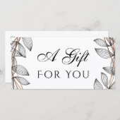 葉の幾何学的な枠のギフト券 (正面/裏面)