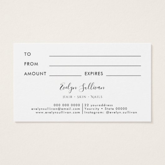 葉の幾何学的な枠ギフトカード (裏面)