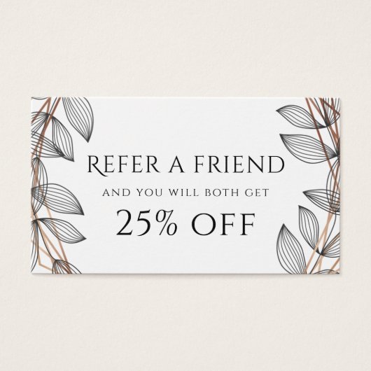 葉の幾何学的フレーム参照カード (正面)