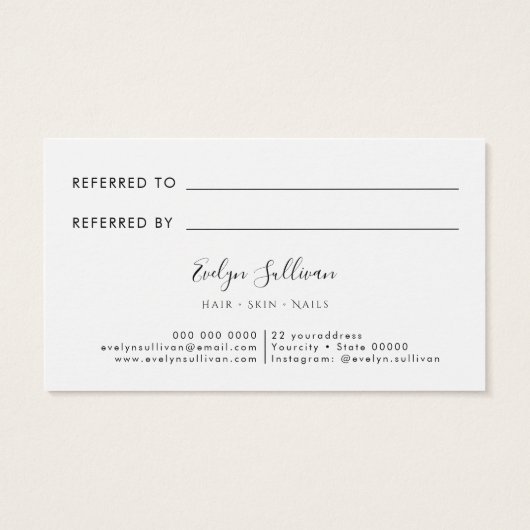 葉の幾何学的フレーム参照カード (裏面)