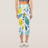 葉の形と色のイラストレーション カプリレギンス (裏面)