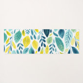 葉の形と色のイラストレーション ヨガマット (裏面(横))