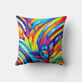 葉の形カラフル状と抽象芸術パターン クッション (裏面)
