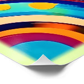 葉の形カラフル状と抽象芸術パターン ポスター (コーナー)