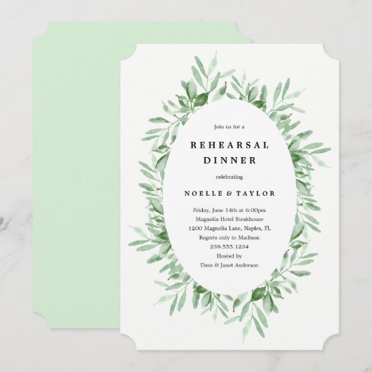 葉の彩るリハーサルディナー招待状 招待状 (正面/裏面)