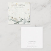 葉の手作り紙テクスチャイヤリングディスプレイ スクエア名刺 (正面/裏面)