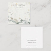 葉の手作り紙テクスチャネックレスディスプレイ スクエア名刺 (正面/裏面)