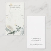 葉の手作り紙テクスチャネックレスディスプレイ 名刺 (正面/裏面)