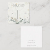 葉の手作り紙テクスチャヘアクリップディスプレイ スクエア名刺 (正面/裏面)