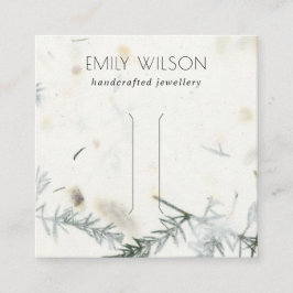 葉の手作り紙テクスチャヘアクリップディスプレイ スクエア名刺