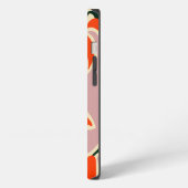 葉の抽象画 iPhoneケース (左側面)