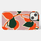 葉の抽象画 iPhoneケース (裏面横)