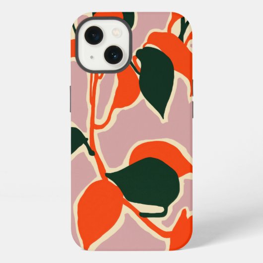 葉の抽象画 iPhoneケース (裏面)
