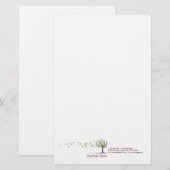 葉の文房具が付いている禅の風の木 便箋 (正面/裏面)