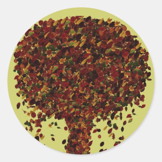 葉の木のシール ラウンドシール (正面)