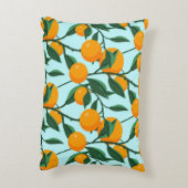 葉の枝に継ぎ目のない蜜柑、柑橘類  アクセントクッション (裏面(縦))