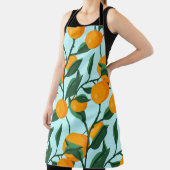 葉の枝に継ぎ目のない蜜柑、柑橘類 エプロン (インサイチュ)