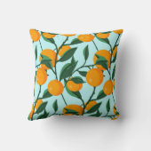 葉の枝に継ぎ目のない蜜柑、柑橘類  クッション (裏面)