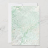 葉の枠ユーカリの緑結婚草 招待状 (裏面)