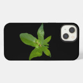 "葉の楽園: 葡萄の葉の上の小さな緑のカエル" iPhoneケース (裏面横)